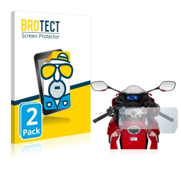 Front side of a product packaging with the brand logo BROTECT. Next to it is the device Honda CBR650R 2019-2021 shown with the