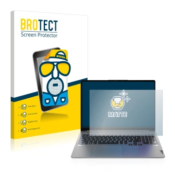 Front side of a product packaging with the brand logo BROTECT. Next to it is the device Lenovo IdeaPad 5 Pro 16