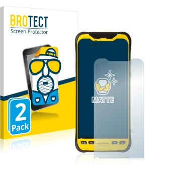 Front side of a product packaging with the brand logo BROTECT. Next to it is the device Trimble TDC600 shown with the correspo