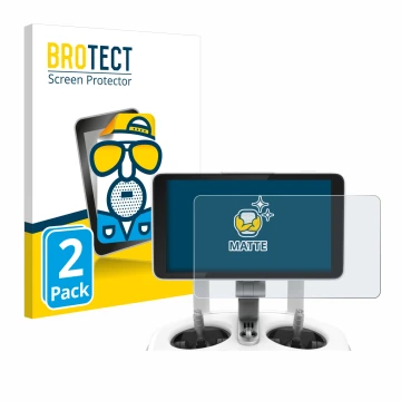 Front side of a product packaging with the brand logo BROTECT. Next to it is the device DJI Phantom 4 Pro+/Adv+ 5.5