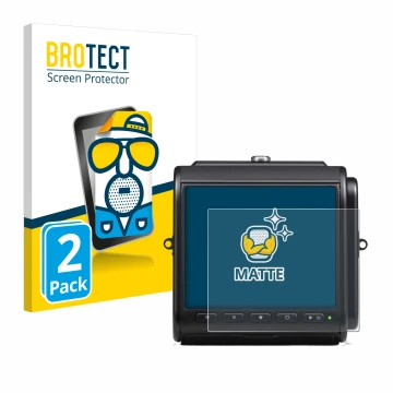 Front side of a product packaging with the brand logo BROTECT. Next to it is the device Hasselblad 907X 50C shown with the cor