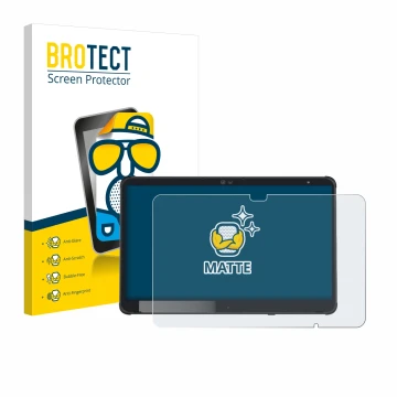 Front side of a product packaging with the brand logo BROTECT. Next to it is the device Fujitsu Stylistic Q7311 shown with the