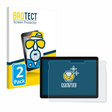 Front side of a product packaging with the brand logo BROTECT. Next to it is the device Microsoft Surface Go 3 shown with the 