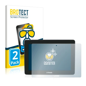 Front side of a product packaging with the brand logo BROTECT. Next to it is the device Trimble GFX-750 shown with the corresp