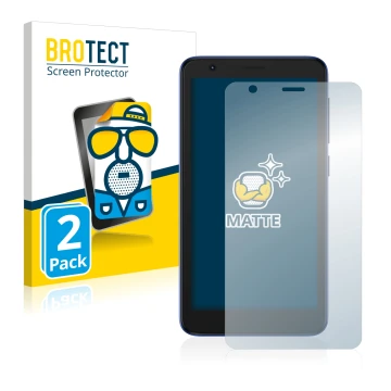 Front side of a product packaging with the brand logo BROTECT. Next to it is the device ZTE Blade L9 shown with the correspond