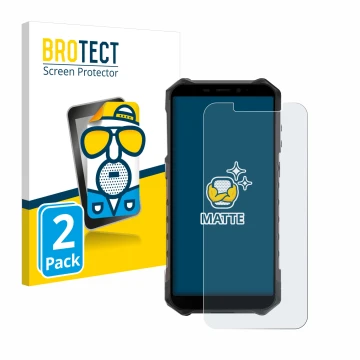 Front side of a product packaging with the brand logo BROTECT. Next to it is the device Ulefone Armor X9 Pro shown with the co