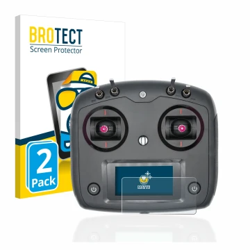 Front side of a product packaging with the brand logo BROTECT. Next to it is the device FlySky FS-i6S shown with the correspon