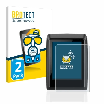 Front side of a product packaging with the brand logo BROTECT. Next to it is the device Bosch Kiox 300 shown with the correspo