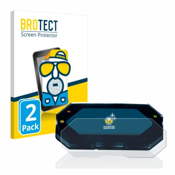 Front side of a product packaging with the brand logo BROTECT. Next to it is the device Yamaha MT-07 2021 shown with the corre