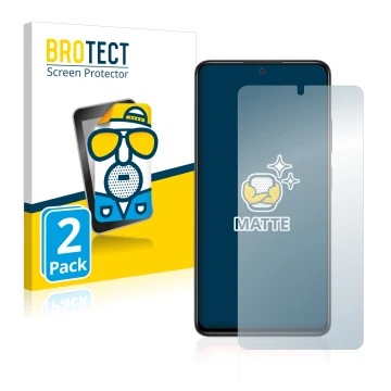 Front side of a product packaging with the brand logo BROTECT. Next to it is the device Xiaomi Redmi Note 11 Pro shown with th