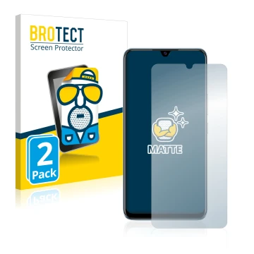 Front side of a product packaging with the brand logo BROTECT. Next to it is the device Vivo V20 SE shown with the correspondi