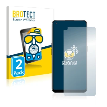 Front side of a product packaging with the brand logo BROTECT. Next to it is the device realme 9 Pro Plus shown with the corre