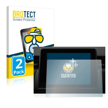 Front side of a product packaging with the brand logo BROTECT. Next to it is the device Renault Captur Easy Link 7
