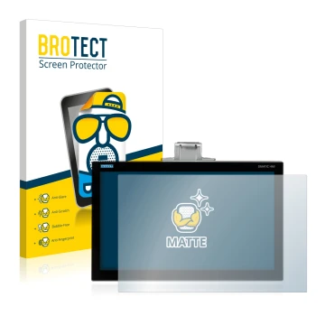Front side of a product packaging with the brand logo BROTECT. Next to it is the device Siemens Simatic HMI TP1200 Comfort Pro