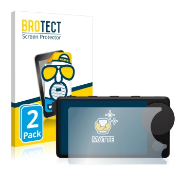 Front side of a product packaging with the brand logo BROTECT. Next to it is the device Spotify Car Thing shown with the corre