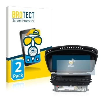 Front side of a product packaging with the brand logo BROTECT. Next to it is the device BMW 3 E93 2011 CIC professional naviga