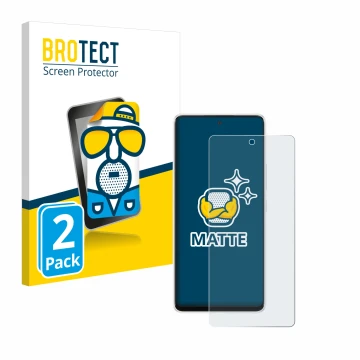Front side of a product packaging with the brand logo BROTECT. Next to it is the device Samsung Galaxy A53 5G shown with the c