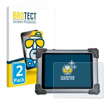 Front side of a product packaging with the brand logo BROTECT. Next to it is the device Autel MaxiSys MS908S shown with the co