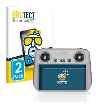 Front side of a product packaging with the brand logo BROTECT. Next to it is the device DJI RC Controller shown with the corre