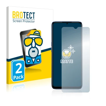 Front side of a product packaging with the brand logo BROTECT. Next to it is the device realme Narzo 50 5G shown with the corr