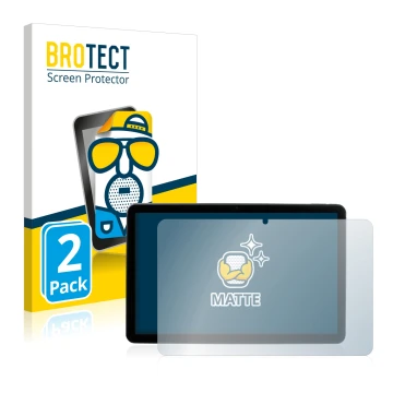 Front side of a product packaging with the brand logo BROTECT. Next to it is the device MEDION Lifetab P10752 shown with the c