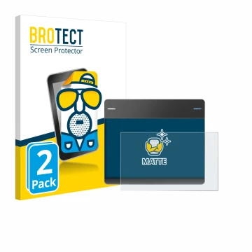 Front side of a product packaging with the brand logo BROTECT. Next to it is the device Wacom Intuos CTH-480 shown with the co