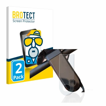 Front side of a product packaging with the brand logo BROTECT. Next to it is the device NIU KQi3 Sport shown with the correspo