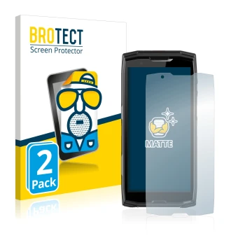 Front side of a product packaging with the brand logo BROTECT. Next to it is the device Crosscall Core-X5 shown with the corre