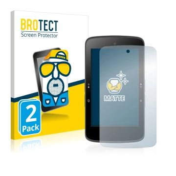 Front side of a product packaging with the brand logo BROTECT. Next to it is the device Bryton Rider S800 shown with the corre