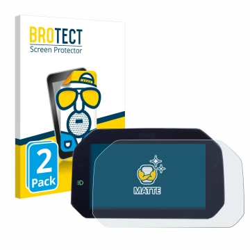 Front side of a product packaging with the brand logo BROTECT. Next to it is the device BMW R 1250 GS Connectivity TFT 6.5