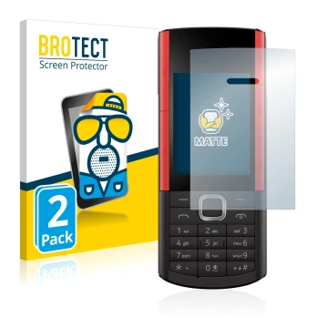 Front side of a product packaging with the brand logo BROTECT. Next to it is the device Nokia 5710 XA shown with the correspon