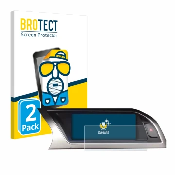 Front side of a product packaging with the brand logo BROTECT. Next to it is the device Audi Audi A4 B8 (2012-2015) MMI Naviga