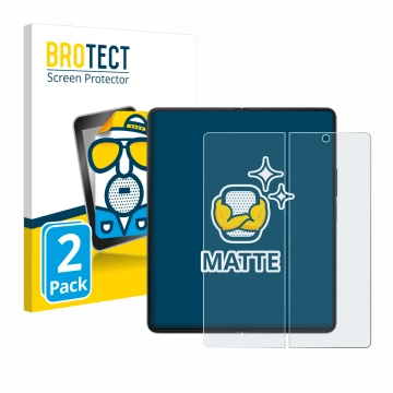 Front side of a product packaging with the brand logo BROTECT. Next to it is the device Samsung Galaxy Z Fold 4 (Inner display
