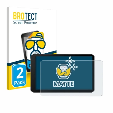 Front side of a product packaging with the brand logo BROTECT. Next to it is the device Garmin DriveCam 76 shown with the corr