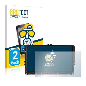 Front side of a product packaging with the brand logo BROTECT. Next to it is the device M.I.C. AV9V2 shown with the correspond