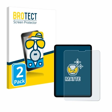 Front side of a product packaging with the brand logo BROTECT. Next to it is the device Apple iPad Pro 11