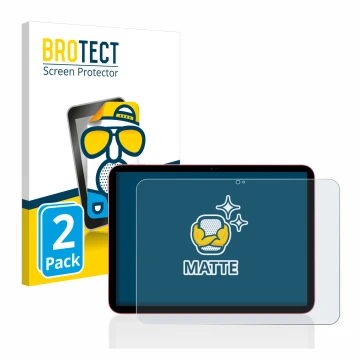 Front side of a product packaging with the brand logo BROTECT. Next to it is the device Apple iPad 10.9