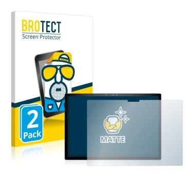 Front side of a product packaging with the brand logo BROTECT. Next to it is the device Dell XPS 13 9315 2-in-1 shown with the