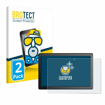 Front side of a product packaging with the brand logo BROTECT. Next to it is the device emporia TAB 1 10.1