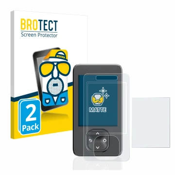 Front side of a product packaging with the brand logo BROTECT. Next to it is the device Dexcom G7 CGM shown with the correspon