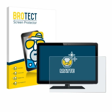 Front side of a product packaging with the brand logo BROTECT. Next to it is the device shown with the corresponding screen pr