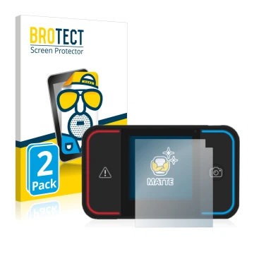 Front side of a product packaging with the brand logo BROTECT. Next to it is the device Saphe Drive Pro shown with the corresp