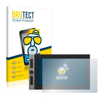 Front side of a product packaging with the brand logo BROTECT. Next to it is the device XP-Pen Artist Pro 16 15.4