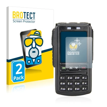 Front side of a product packaging with the brand logo BROTECT. Next to it is the device AnyTone BT-01 shown with the correspon