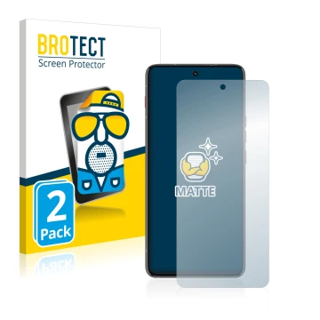 Front side of a product packaging with the brand logo BROTECT. Next to it is the device Motorola ThinkPhone shown with the cor