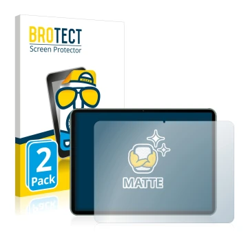 Front side of a product packaging with the brand logo BROTECT. Next to it is the device OnePlus Pad shown with the correspondi