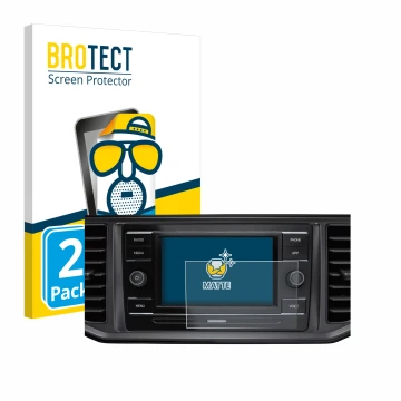 Front side of a product packaging with the brand logo BROTECT. Next to it is the device Volkswagen Crafter Composition Colour 