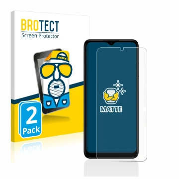 Front side of a product packaging with the brand logo BROTECT. Next to it is the device Nokia G22 shown with the corresponding