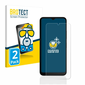 Front side of a product packaging with the brand logo BROTECT. Next to it is the device Nokia C22 shown with the corresponding