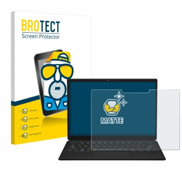 Front side of a product packaging with the brand logo BROTECT. Next to it is the device ASUS ROG Flow Z13 2023 shown with the 